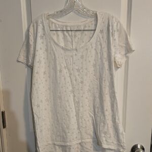 Soho White Star Print Short Sleeve Tee